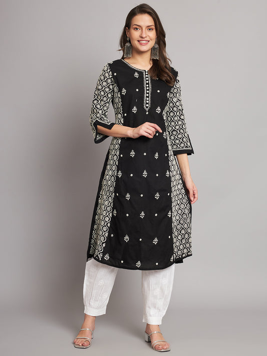 Black and White Chikankari Kurta