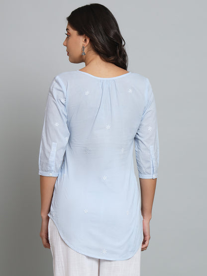 Lavender Chikankari Cotton Top