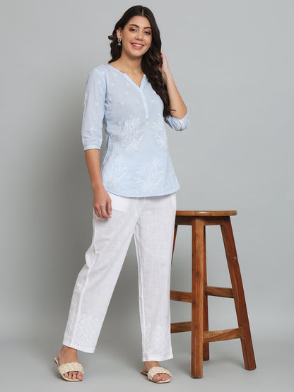 Lavender Chikankari Cotton Top