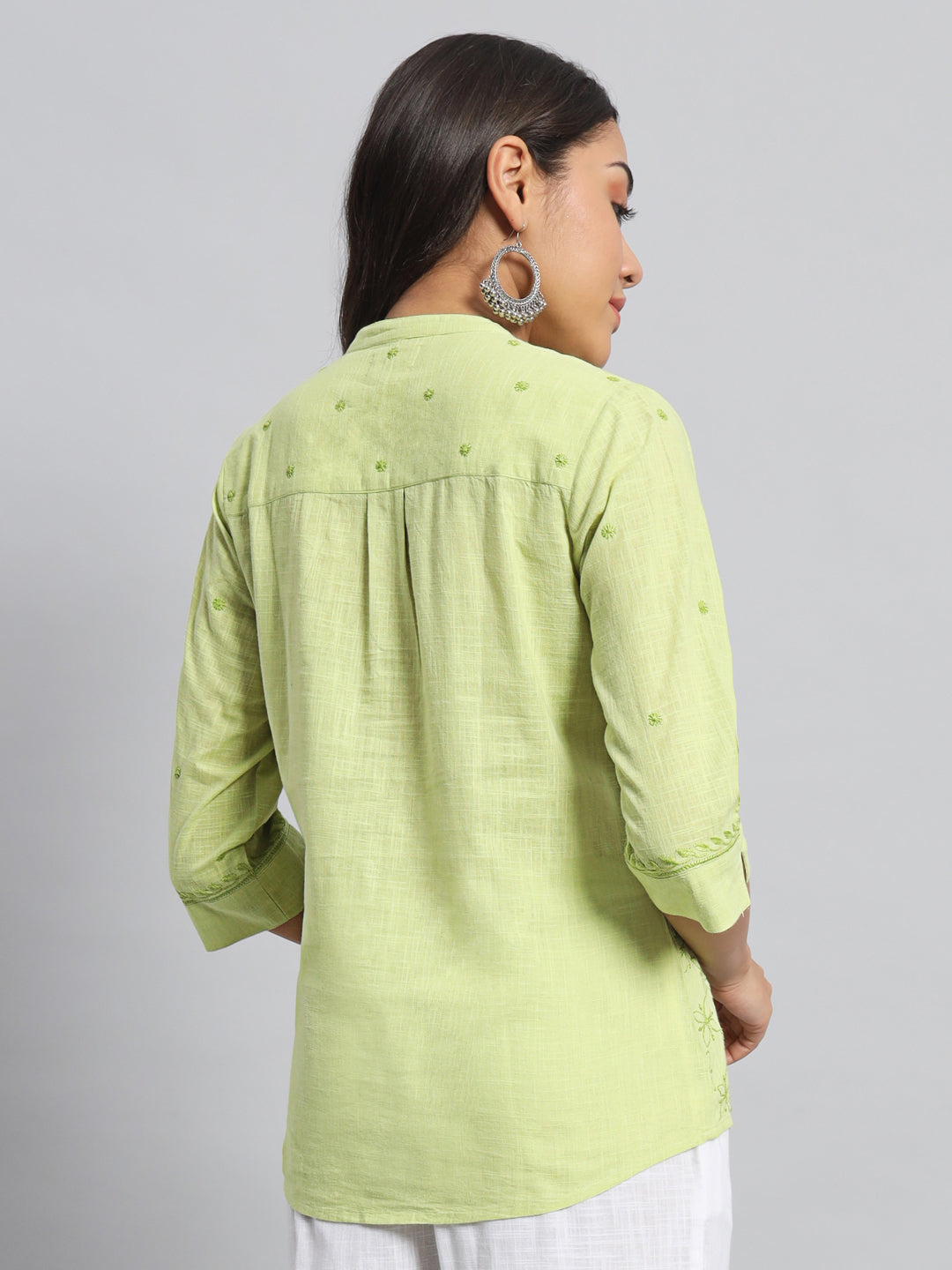 Lime Green Chikankari Shirt