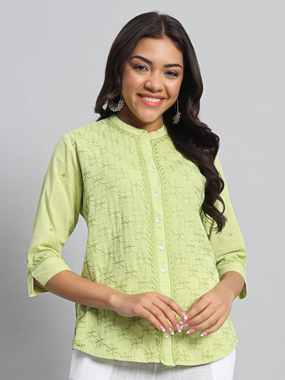 Lime Green Chikankari Shirt