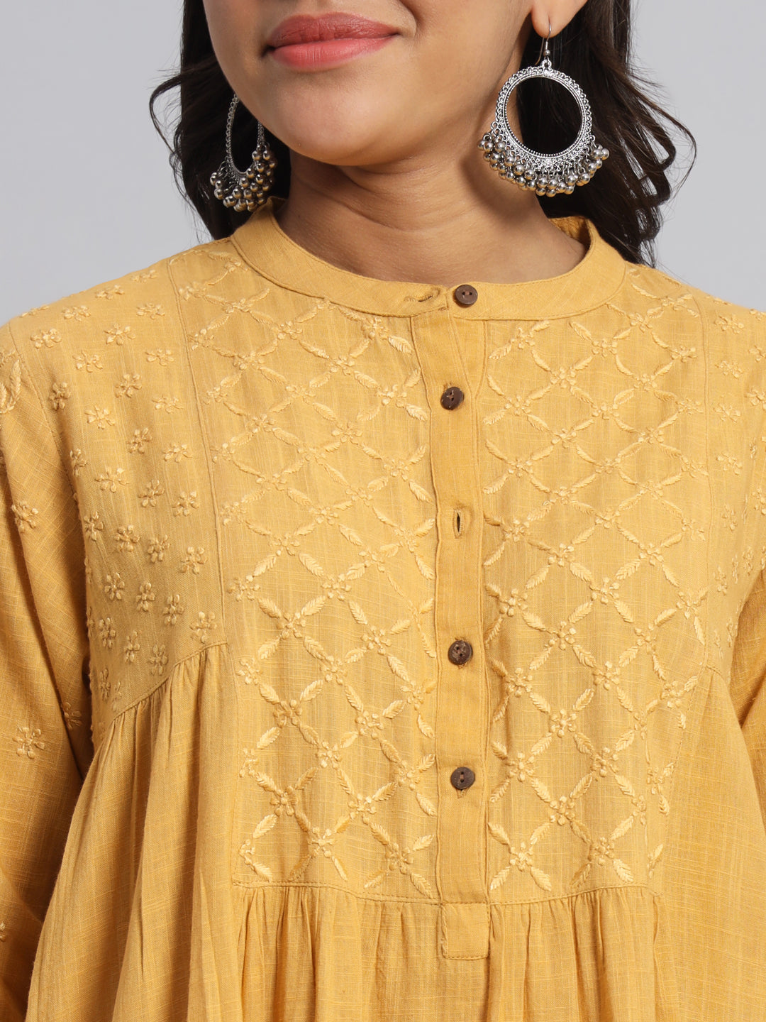 Front & Back Chikankari Cotton Kurta
