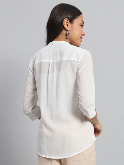 Pearl White Chikankari Shirt