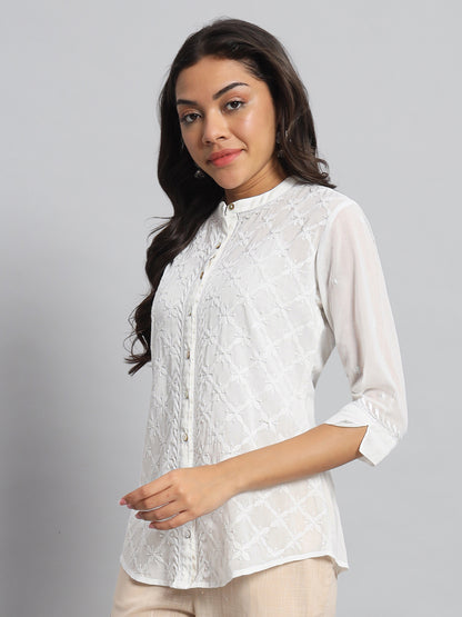 Pearl White Chikankari Shirt