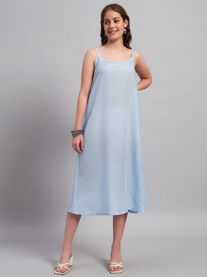 Chambray Chikankari Summer Dress