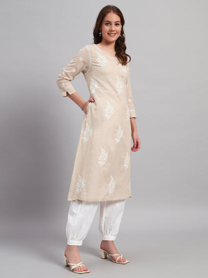 Hand-Embroidered Awadhi-style Chikankari Kurta