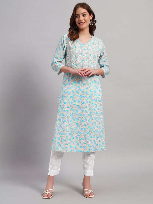 Chikankari Kurta on Prints