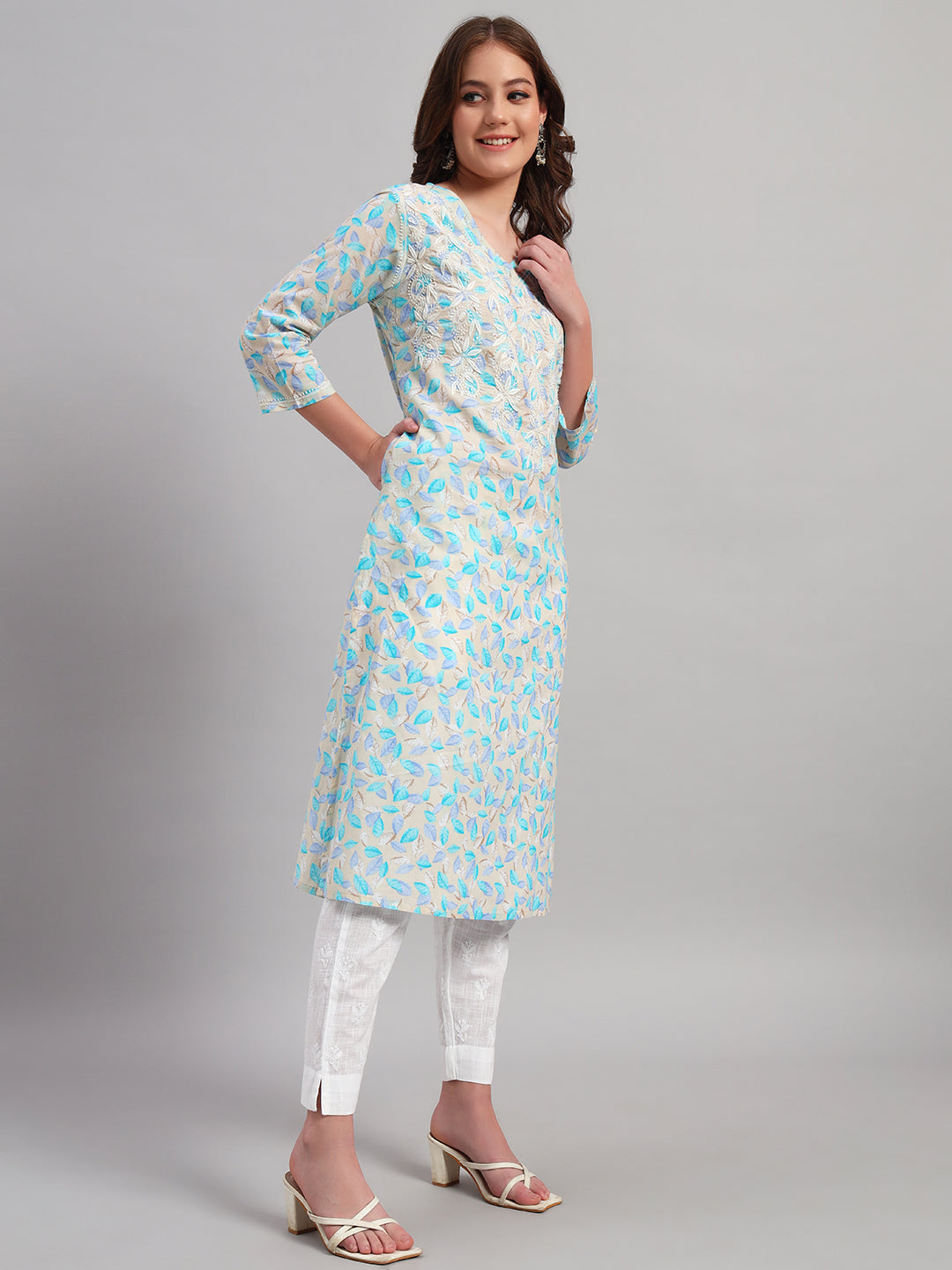 Chikankari Kurta on Prints