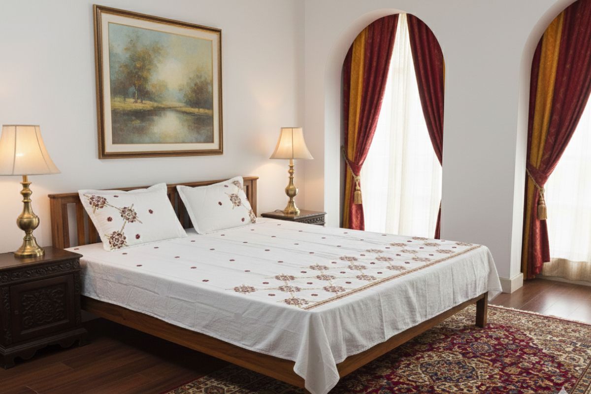 Chikankari Noor Bedsheet