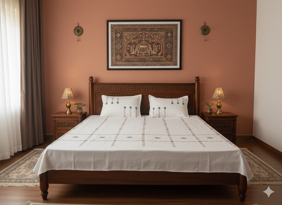 Chikankari Jashn Bedsheet