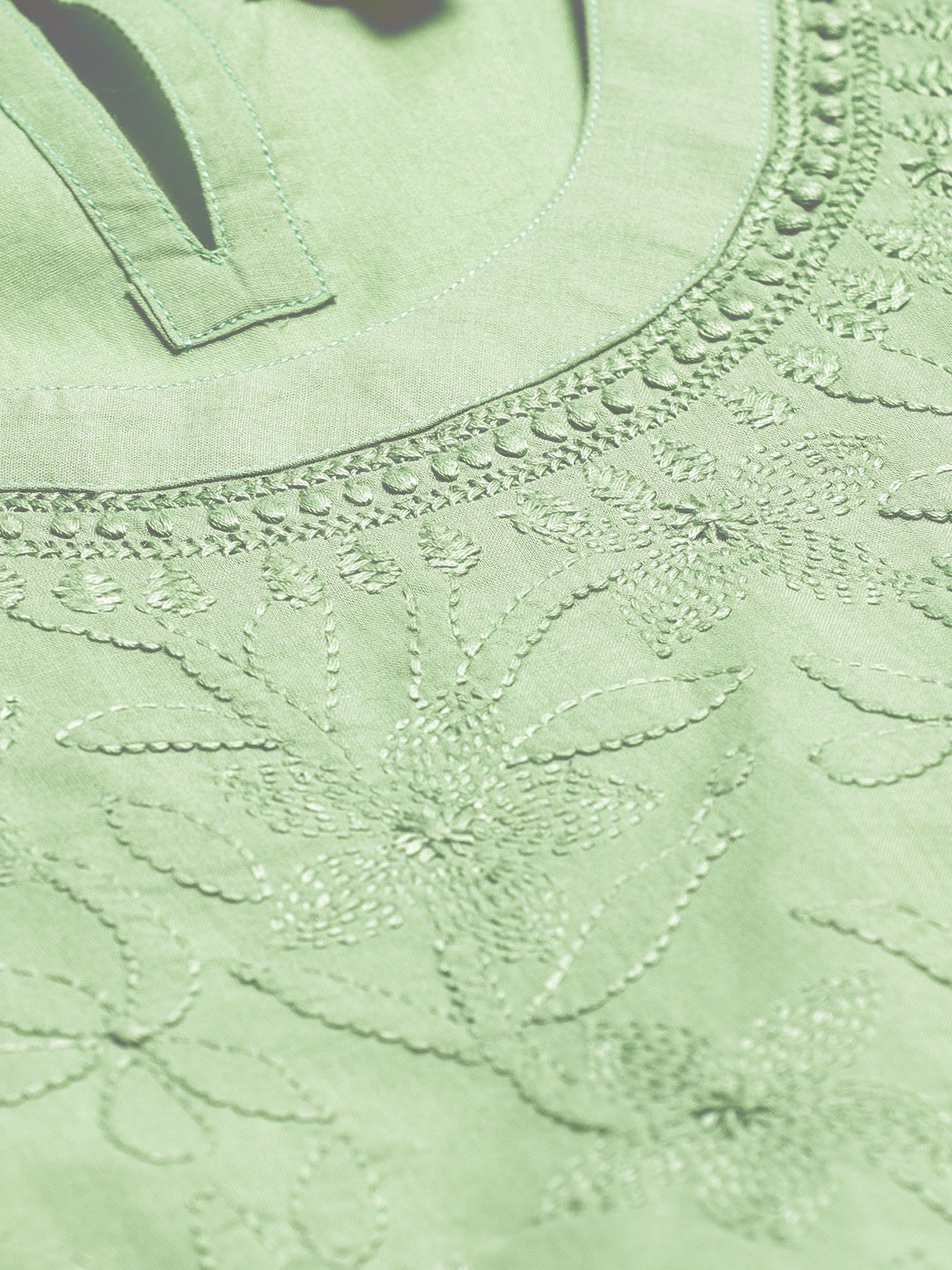 Pista Green Embroidered Top