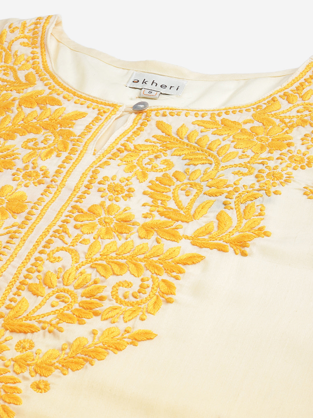 Yellow Ombre Hand-Embroidered Kurta