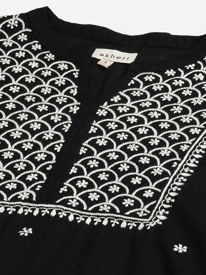 Black and White Chikankari Kurta