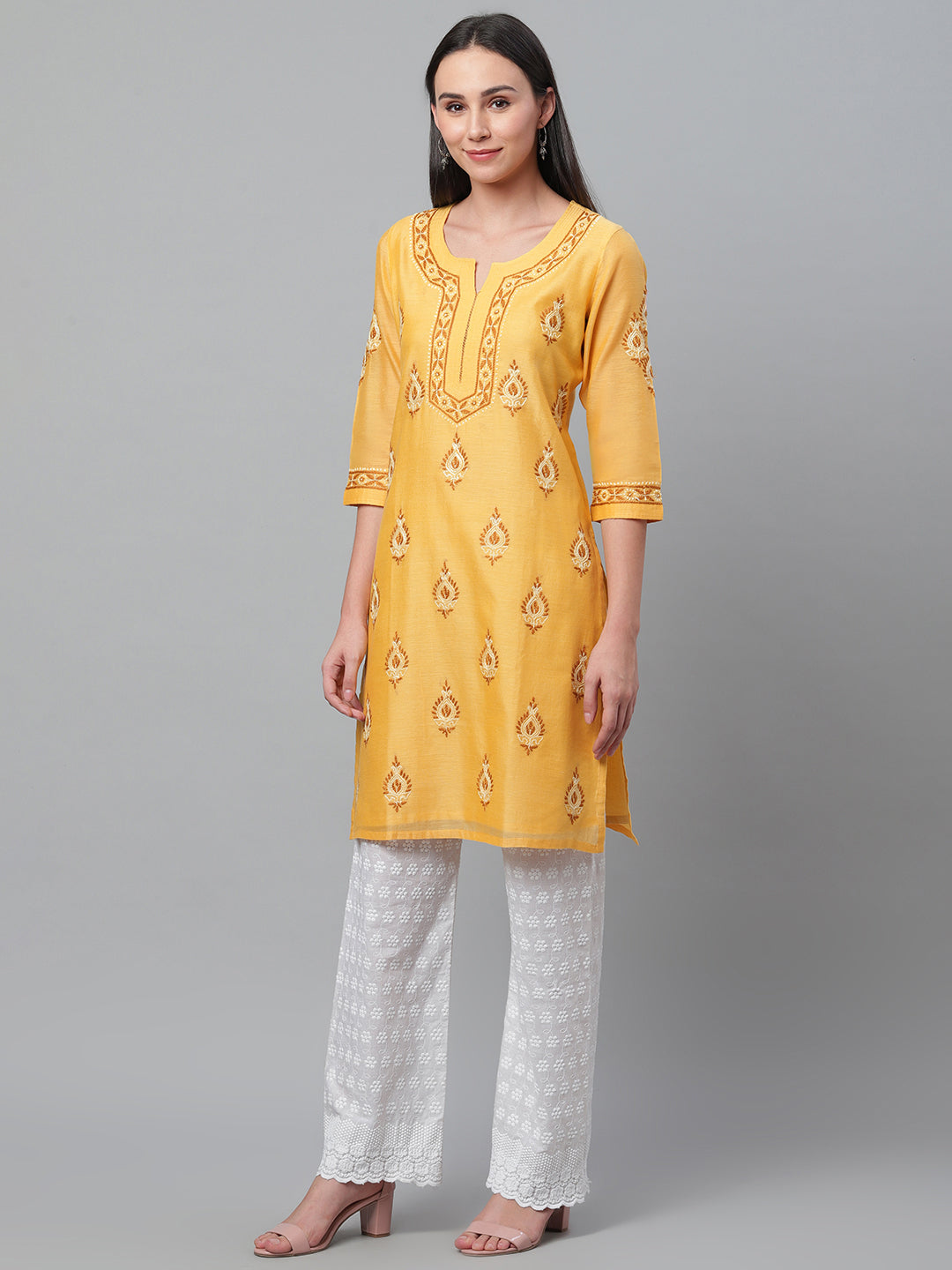 Chikankari on sale silk kurta