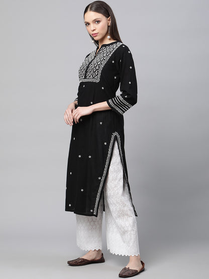 Black and White Chikankari Kurta