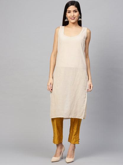 Beige Chikankari Georgette Kurta