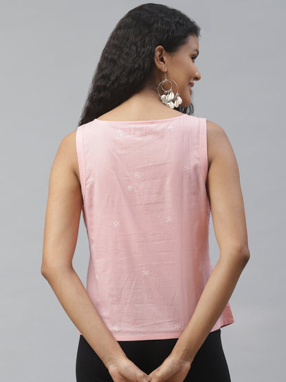 Pink Tepchi Embroidered Top