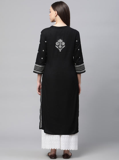 Black and White Chikankari Kurta