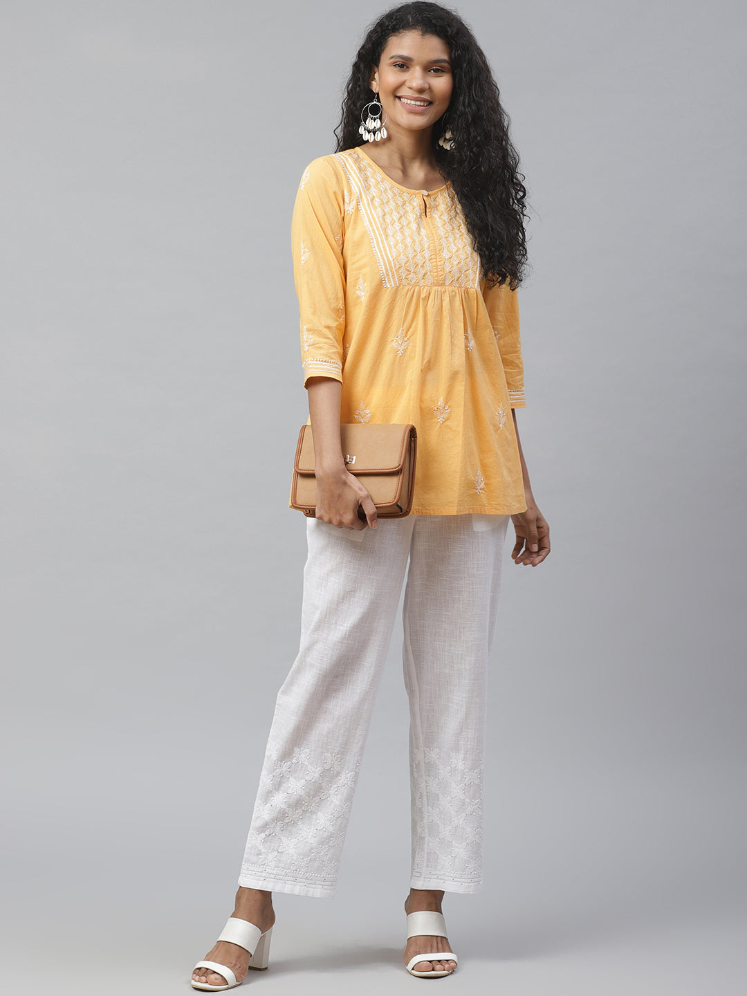 Yellow Embroidered Tepchi Top
