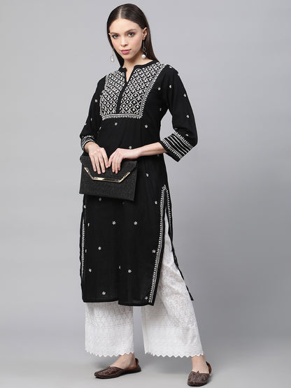Black and White Chikankari Kurta