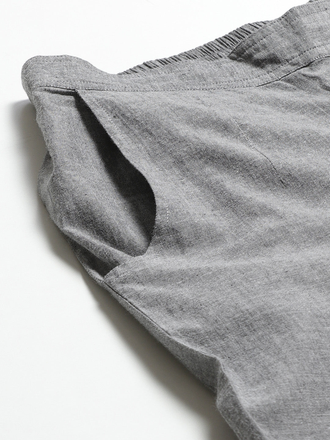 Grey Cropped Chikankari Trousers
