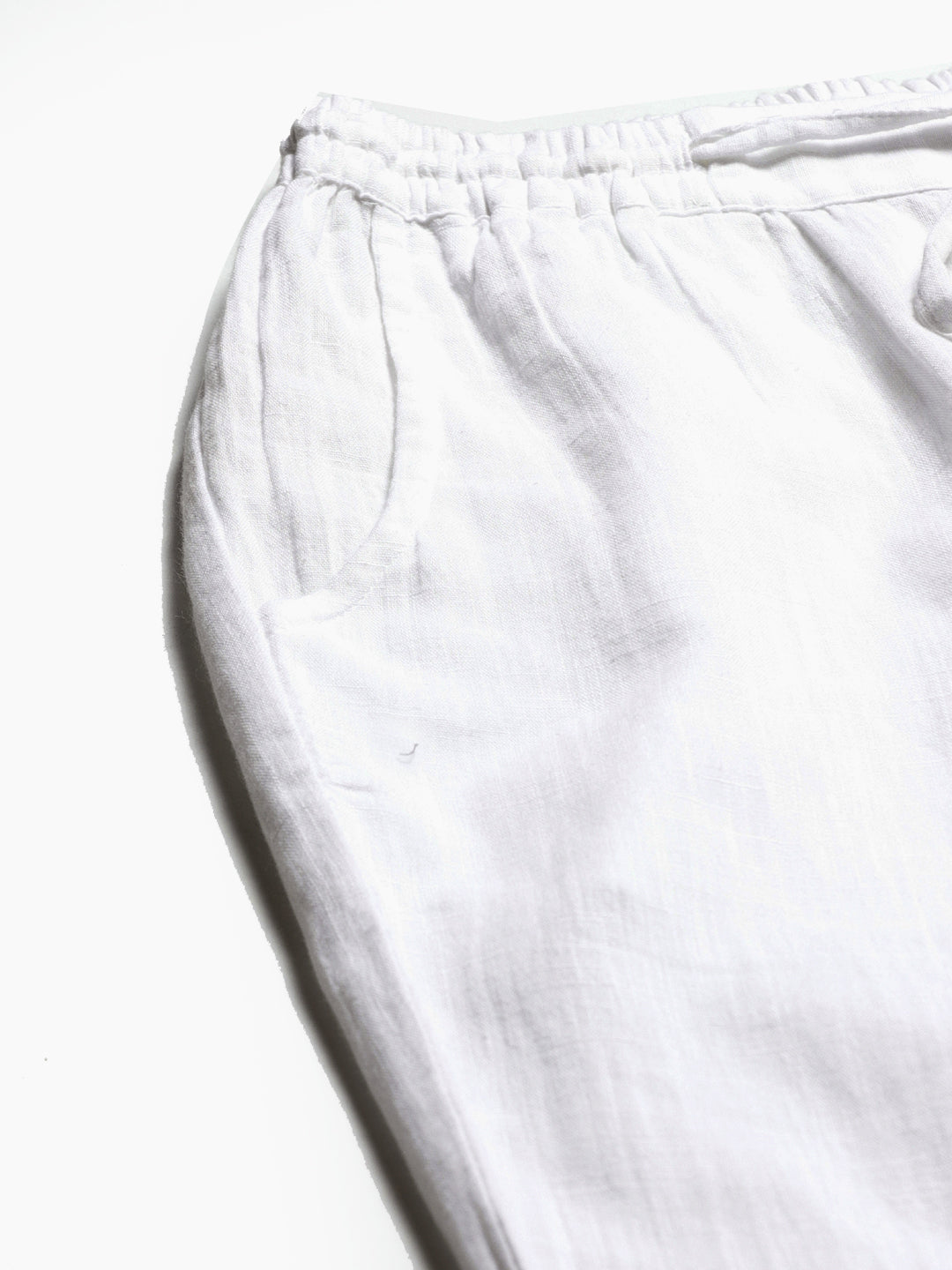 White Cotton Tapered Chikankari Pants with Mukaish Work